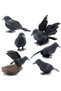 Black Fake Crows Feathered Crows Decor Realistic Raven Birds Decorations Spooky Black Feathered Crows Prop Decor for Outdoor Home Garden Holiday Part (6pcs) - 2