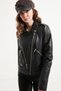 Women's Black Genuine Leather Jacket - 4