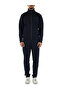 Men's Regular Fit Metallic Logo High Collar Drawstring Waist Modal and Cotton Blend Navy Blue Sweatshirt