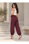 Women's Modal Fabric Loose-Fit Elastic Waist Lace-Up Trousers - 6