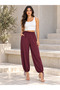 Women's Modal Fabric Loose-Fit Elastic Waist Lace-Up Trousers - 7