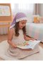 Girl's 100% Viscose Lace Triangle Bonnet (2-9 Years) - Flexible, Sweat-Resistant Children's Bonnet for School, Quran Course, and Play - Lilac - 3