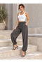 Women's Modal Fabric Loose-Fit Elastic Waist Lace-Up Trousers - 3