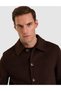 Dark Brown Wool Blend Buttoned Cashmere Coat 50330196-Vr084 - 2