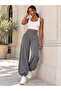Women's Modal Fabric High Waist Loose Cut Elastic Leg Pants with Pockets - 3
