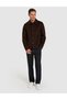 Dark Brown Wool Blend Buttoned Cashmere Coat 50330196-Vr084 - 5