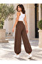 Women's Modal Fabric High Waist Loose Cut Elastic Leg Pants with Pockets - 4
