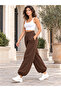 Women's Modal Fabric High Waist Loose Cut Elastic Leg Pants with Pockets - 3