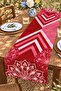 Red Stripes Patterned Runner / Tablecloth / Placemat - 3