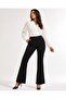 Women's Black High Waist Spanish Flare Pants with Pockets