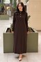 Shirt Collar Button Detailed Mercerized Dress