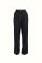 Black Palazzo Trousers with Gold Button Detail and Elastic Waistband - 5
