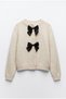 Bow Detailed Knitwear Cardigan T2613 - Stone - 4