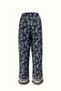 Navy blue satin set with shawl pattern - 8