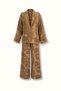 Knot Buttoned Khaki Jacquard Suit