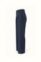 Gold Button Detail Elastic Waist Navy Blue Palazzo Trousers - 6