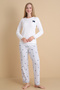 Mirano 3101 Waffle Soft Fabric Bow Patterned Winter Home Women's Pajama Set - 3