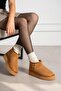 Mayge Tan Suede Sheepskin Inside Thick Sole Ankle Boots - 3