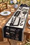 Black and White Cinema Instruments Patterned Runner/Tablecloth/Placemat - 3