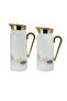 2-Piece Thermal Flask Set, 0.75L & 1L, White / Gold - 3