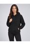Women's Black Hooded Basic Slim Fit Sweatshirt with Pockets - 3
