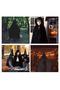 130cm Velvet Hooded Cloak for Teenagers and Adults, Party Cape for Witch Vampire Cosplay, Unisex Hooded Cape Cosplay Costume, for Women Men (Black) - 6