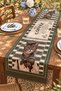 Green Coffee Shop Noble Cat Patterned Runner / Tablecloth / Placemat - 3