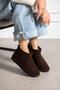 Lora Brown Suede Short Boots with Fur Inside and Thin Sole - 3