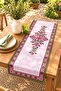 Pink Embroidered Floral Patterned Runner / Tablecloth / Placemat - 2
