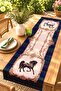 Natural Running Horses Patterned Runner / Tablecloth / Placemat