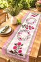 Pink Framed Flowers Patterned Runner/Tablecloth/Placemat