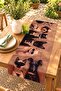 Coffee Tone Cat and Dog Patterned Runner/Tablecloth/American Service Mat - 2