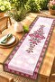 Pink Embroidered Floral Patterned Runner / Tablecloth / Placemat