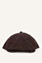 Women's Houndstooth Patterned Leather Visor Hat I6147Ax26Wn - 5