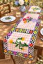Checkered Flowers Patterned Runner / Tablecloth / Placemat - 3