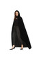 170cm All Black Velvet Hooded Cloak for Adults, Death Reaper Wizard Role Playing Cloak, Ghost Festival Personalized Horror Dress Up Prop Cloak, Halloween Ball Party Cosplay Costume for Men and Women - 5