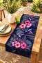 Navy Blue Floral and Bird Patterned Runner / Tablecloth / Placemat - 2