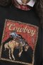 Women's Oversize Sweatshirt Western Rush Printed Black – Crew Neck, 3 Thread Raster Fleece - 4