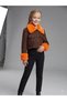 Girl's Collar and Sleeves Fur Tweed Fabric Crop Jacket