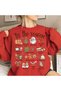 Merry Christmas Tis the Season Printed Cotton 3 Thread Threaded Crew Neck Oversize Sweatshirt