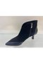 Genuine Leather Suede Patent Leather Zippered Heeled Pointed Toe Stylish Women's Boots - 3