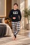 Men's Premium Cotton Comfortable Fit Plaid Long Sleeve Pajama Set - 4