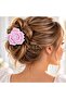 Imported Luxury Brand 3D Camellia Rose Flowered Strong Bone Clasp Buckle Pink Blue 6cm Large Size