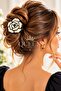 Imported Luxury Brand 3D Camellia Rose Flowered Strong Bone Clasp Buckle White Black-Edged 6cm Large