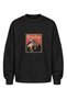Women's Oversize Sweatshirt Western Rush Printed Black – Crew Neck, 3 Thread Raster Fleece - 6