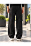 Men's steel knit trousers – wide leg relaxed fit elastic waist tie vertical striped men's trousers - 8