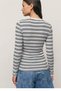 Women's Stretchy Fabric Slim Fit Long Sleeve Striped T-Shirt - 2