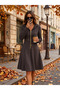 Women's long sleeve hooded lace-up zipper short modal dress