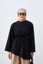 Women's Asymmetrical Cut Lace Garnished Tunic Black