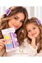 14-Piece Set of Lilac Purple Pastel Colors Rectangular Clips and Colorful Towel Rubber Hair Clips